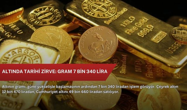 Altında tarihi zirve: Gram 7 bin 340 lira