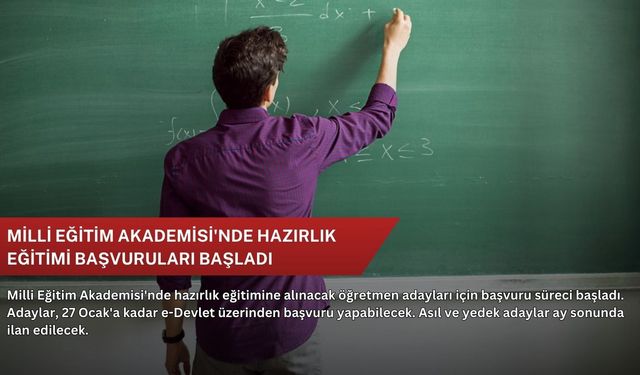Milli Eğitim Akademisi'nde hazırlık eğitimi başvuruları başladı