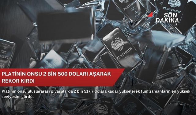Platinin onsu 2 bin 500 doları aşarak rekor kırdı