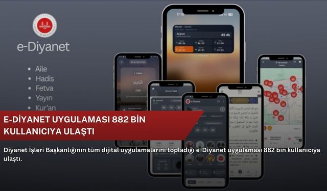 e-Diyanet uygulaması 882 bin kullanıcıya ulaştı