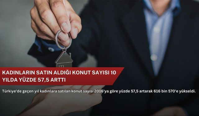 Kadınların satın aldığı konut sayısı 10 yılda yüzde 57,5 arttı