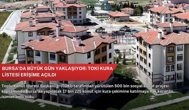 Bursa’da büyük gün yaklaşıyor: TOKİ kura listesi erişime açıldı