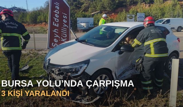 Bursa Yolu’nda kavşakta çarpışma: 3 kişi yaralandı