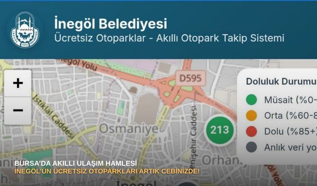 Bursa’da akıllı ulaşım hamlesi: İnegöl’ün ücretsiz otoparkları artık cebinizde!