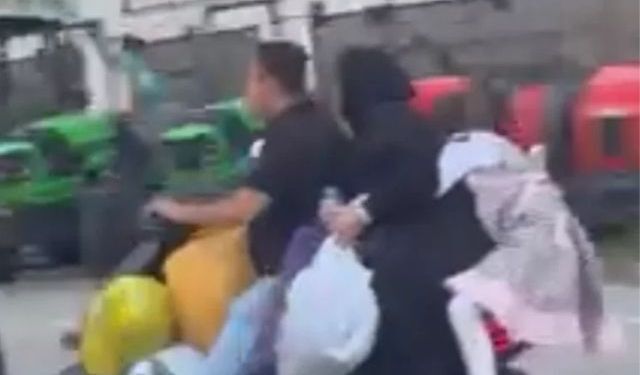 Bursa’da pes dedirten anlar! Scooter üzerinde ailecek ölüme meydan okudular