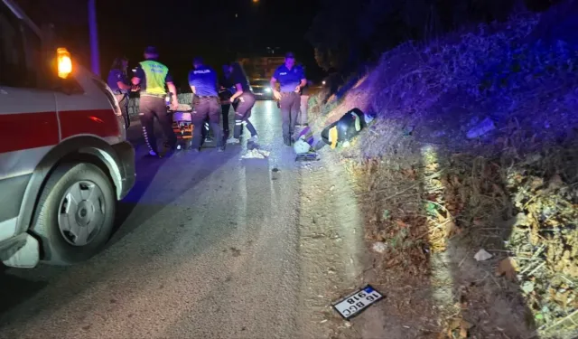 Bursa'da motosiklet kazası! Aydınlatma direğine çarpıp metrelerce sürüklendi