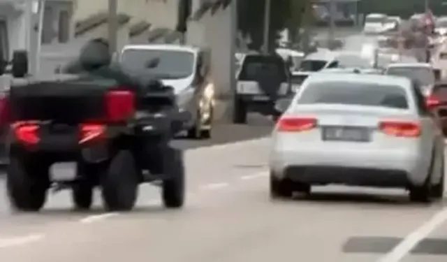 Bursa’da ATV ile drift ve makas kamerada!