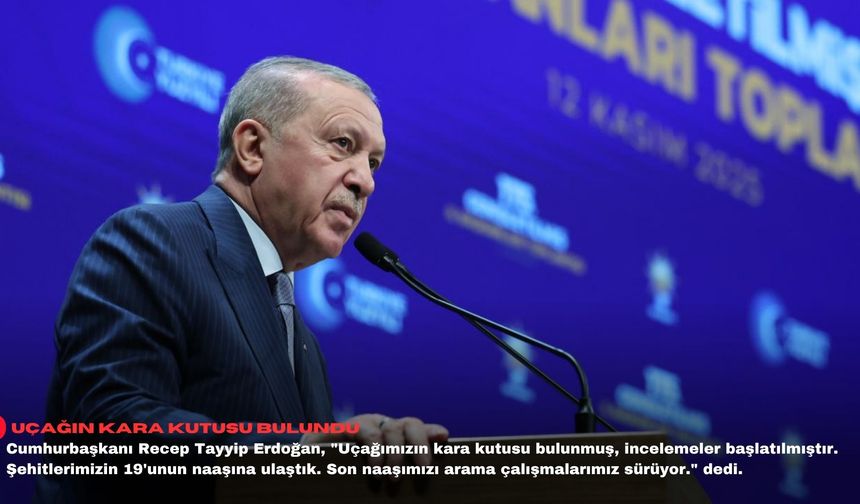 Cumhurbaşkanı Erdoğan: Uçağımızın kara kutusu bulundu, incelemeler başlatıldı