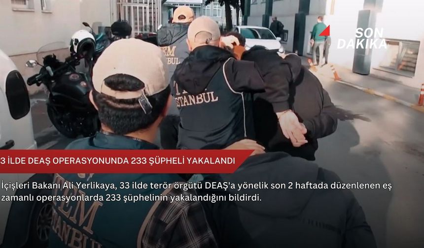 33 ilde DEAŞ operasyonunda 233 şüpheli yakalandı