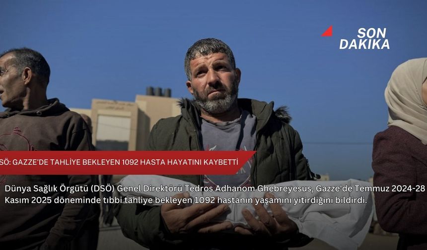 DSÖ: Gazze’de tahliye bekleyen 1092 hasta hayatını kaybetti