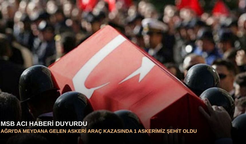 Ağrı'da meydana gelen askeri araç kazasında 1 askerimiz şehit oldu