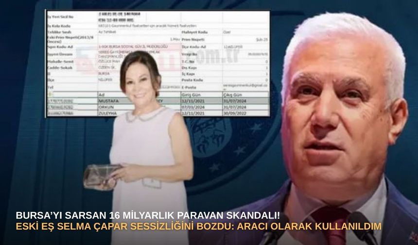 Bursa’yı sarsan 16 milyarlık paravan skandalı! Eski eş Selma Çapar sessizliğini bozdu: Aracı olarak kullanıldım