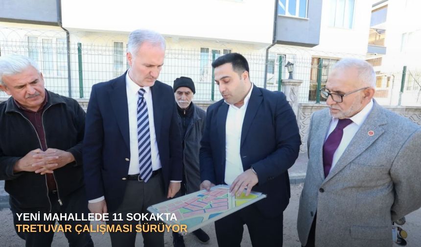 Yeni Mahallede 11 sokakta tretuvar çalışması sürüyor