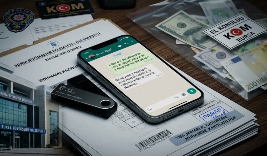 Bursa’da şifreli mesajlar ve kripto cüzdanlar deşifre oldu: Belediyeye 3 milyon TL rüşvet pazarlığı WhatsApp’ta!