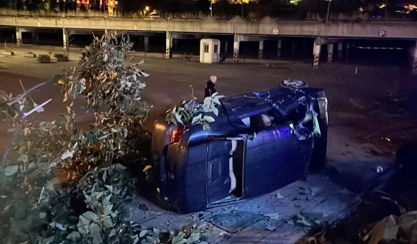 Bursa'da gece yarısı dehşeti: Sıkıştırdığı aracı takla attırıp kaçtı!