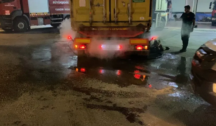 Bursa'da alev topuna dönen tırda inanılmaz kurtuluş