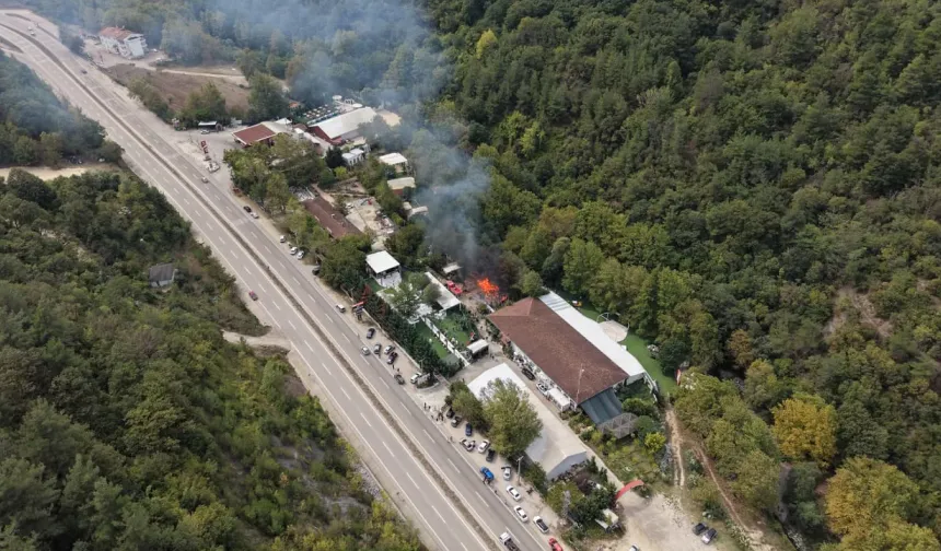Bursa'da düğün salonlarının bulunduğu bölgede yangın çıktı