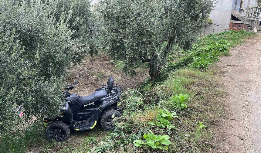 Bursa’da ATV’nin tarlaya uçtuğu anlar kamerada